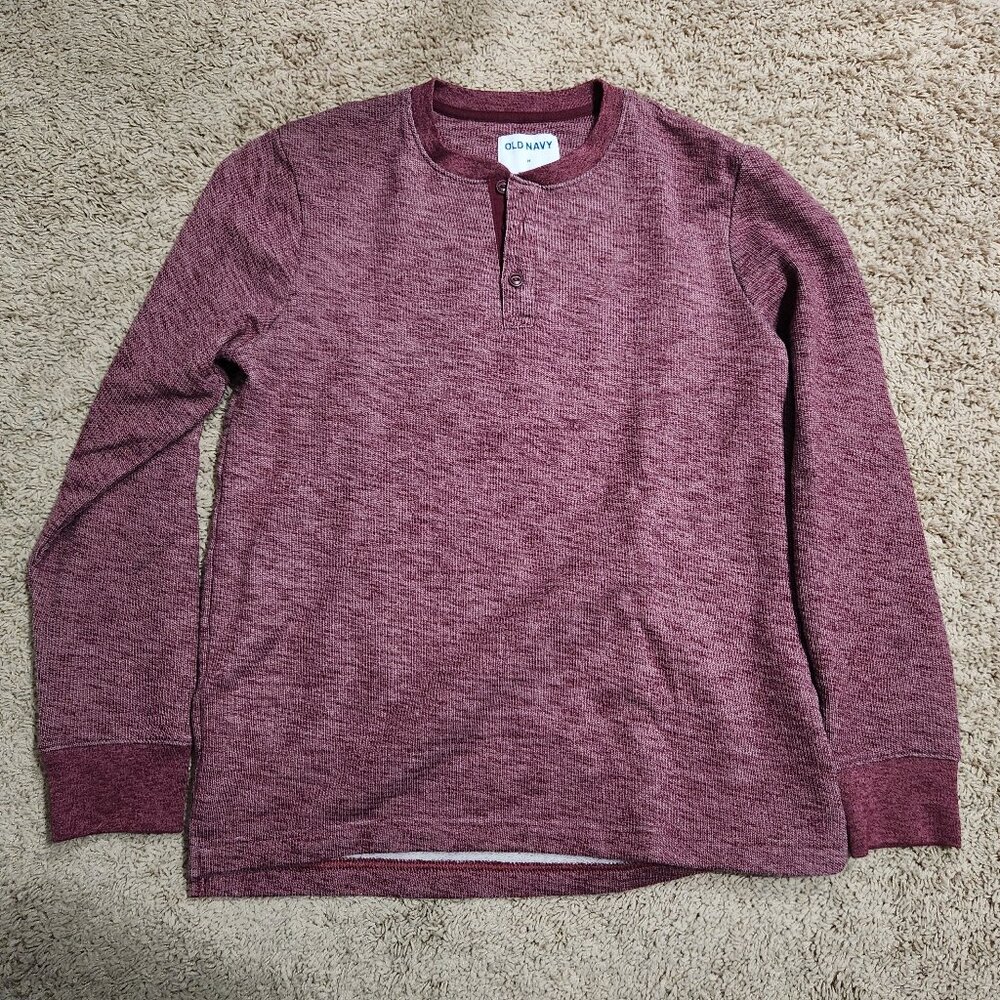Old Navy Cozy-Knit Long-Sleeve Henley T-Shirt Men's M